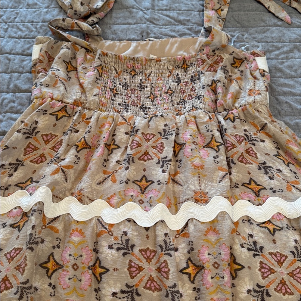 Marissa Olivia Boho Ric-Rac Tiered Dress - Size Large - Picture 12 of 12